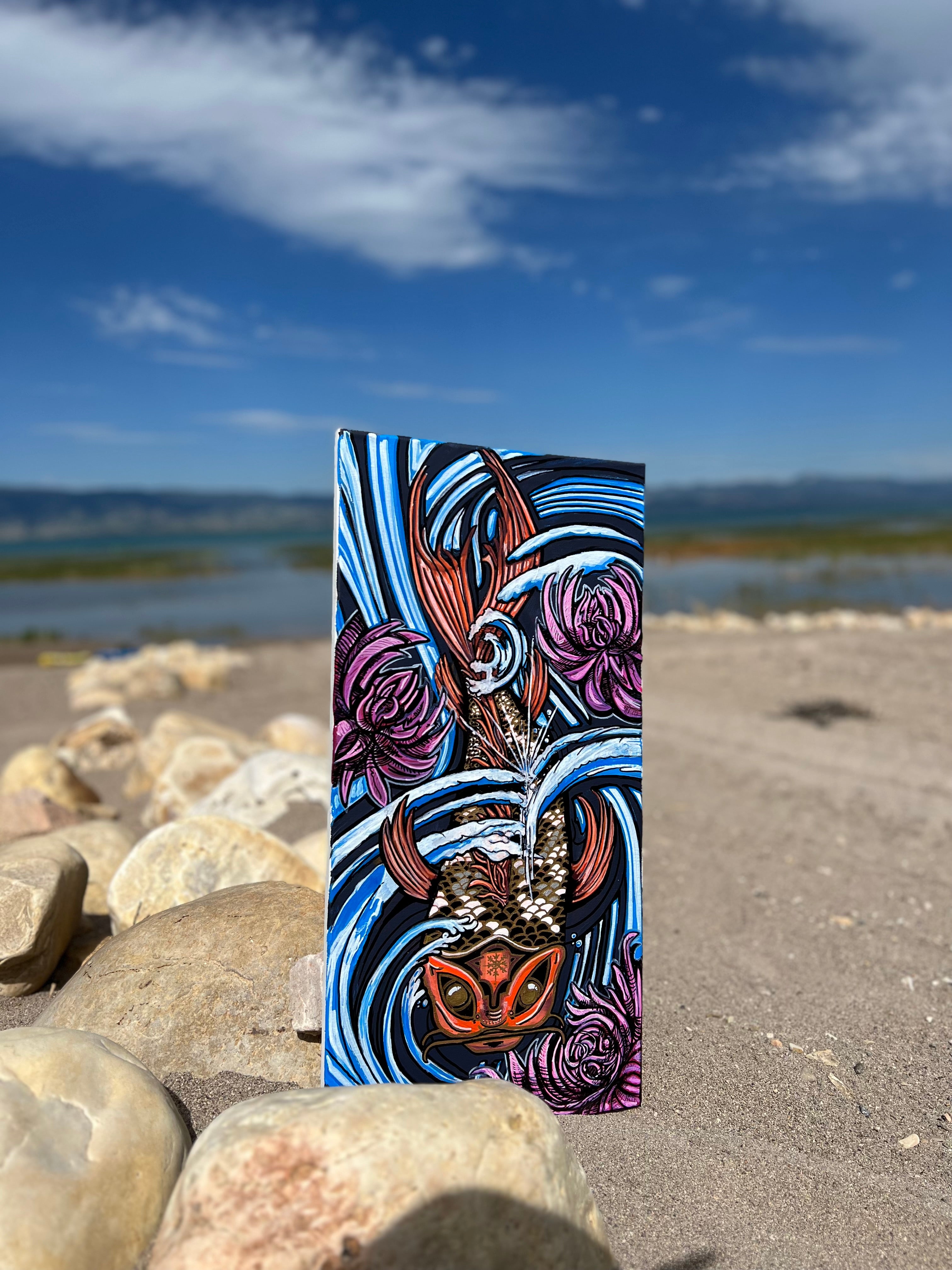 Koi Swimming Down Stream