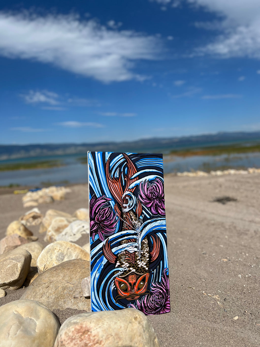 Koi Swimming Down Stream